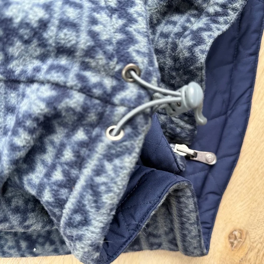 Peter Millar Blue Reversible Quilted/Fair Isle Fleece Vest Mens XL Gorpcore